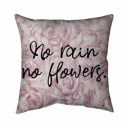 BEGIN HOME DECOR 20 x 20 in. No Rain No Flowers-Double Sided Print Indoor Pillow 5541-2020-QU27